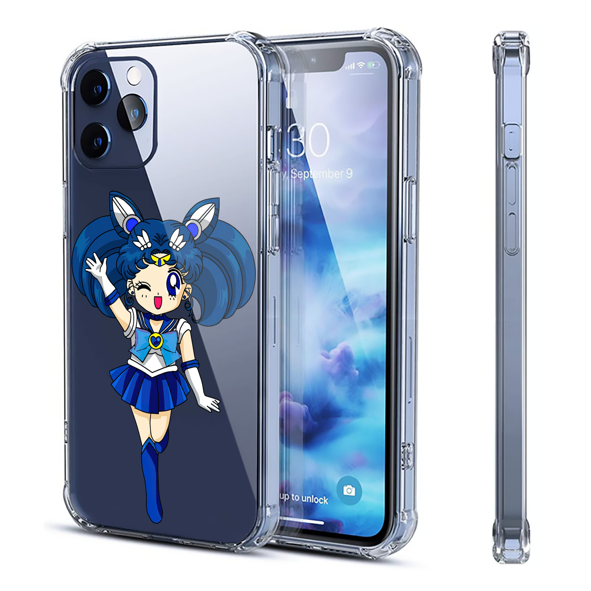 （画像用） 美少女戦士セーラームーン 水野 亜美 みずの あみ Sailor Moon Mizuno Ami 【iPhone 12シリーズ対応】透明スマホケース（クリアソフトケース）